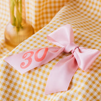 Pink + Red Retro Font Birthday Brooch or Hair Bow - Any Age!