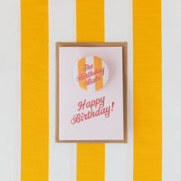 'The Birthday Babe’ Stripe Badge Card