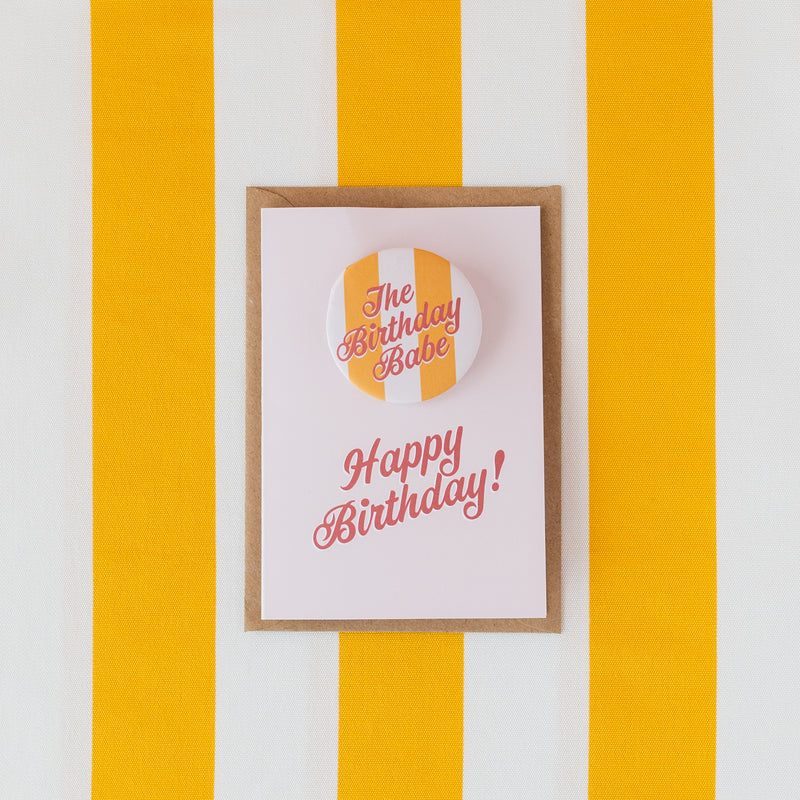 'The Birthday Babe’ Stripe Badge Card