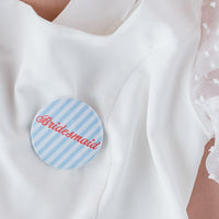 Stripe Retro Signwriter Style Lettering Hen Party Badge - Different Wording Options for the Bridal Party