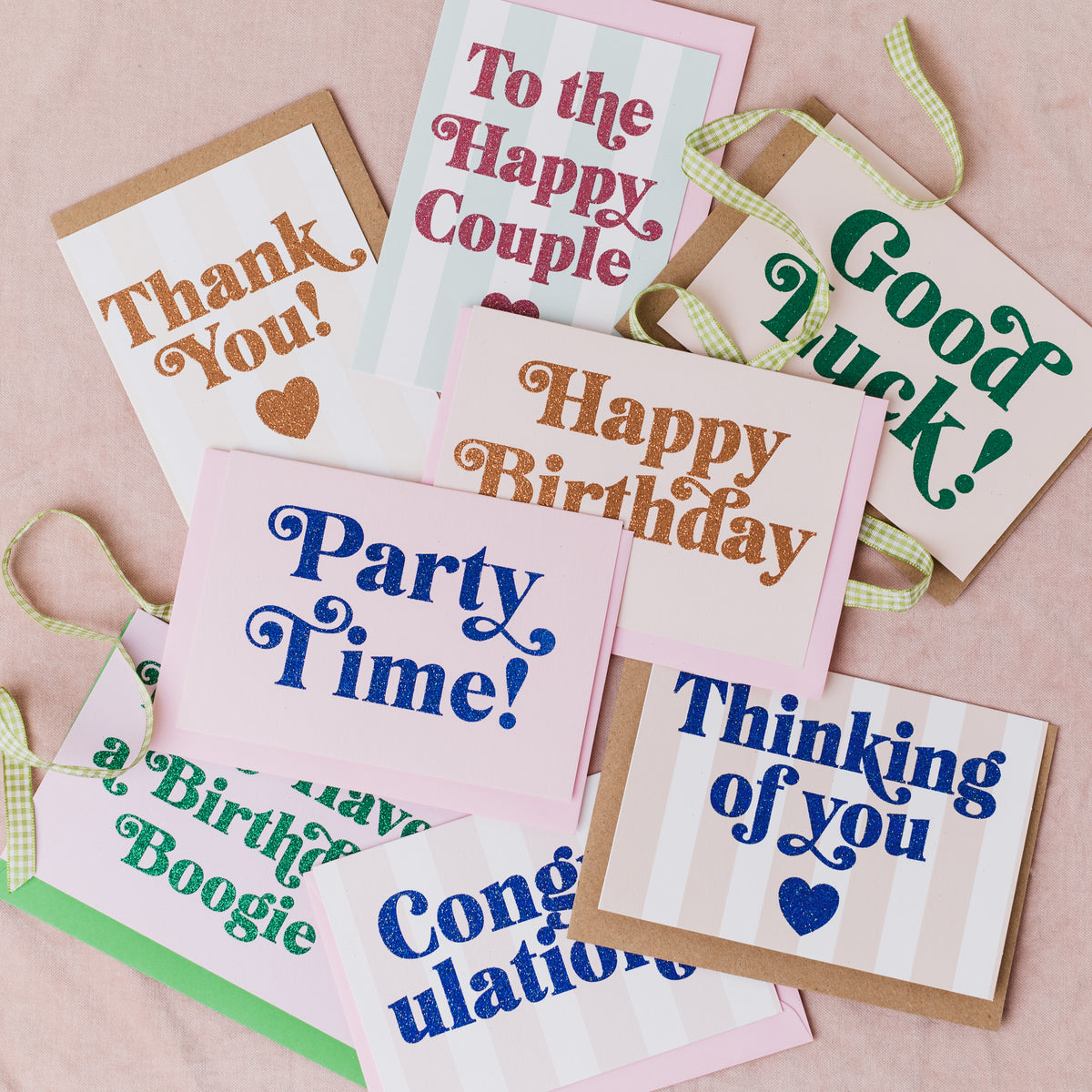 Set of 8 Mixed Glitter Cards