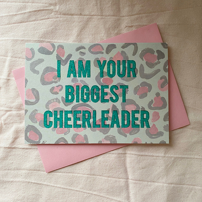 Sample Sale - 'I'm your biggest cheerleader' second glitter card