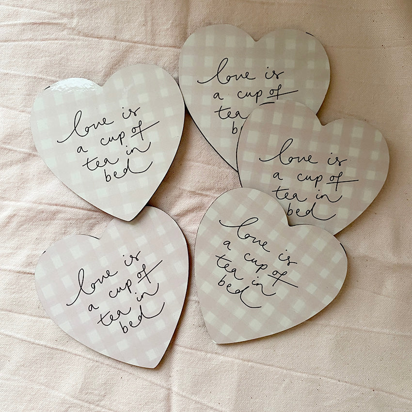 SECONDS 'love is a cup of tea in bed' Wonky / Slightly Chipped Coaster