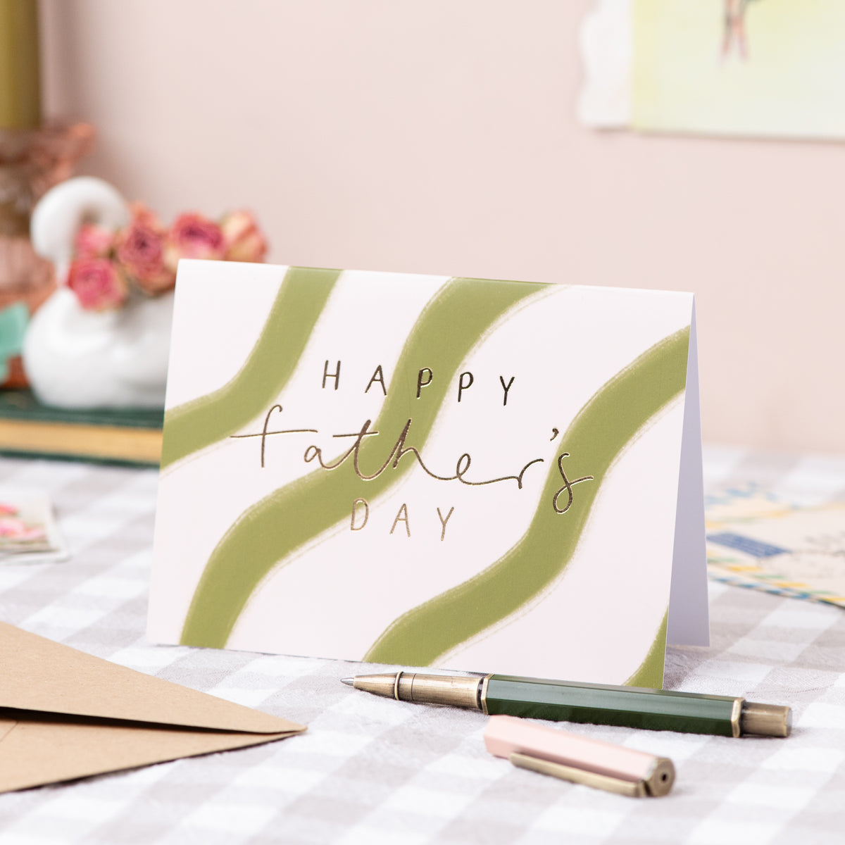 'Happy Father's Day' Green Wiggle Gold Foil Card