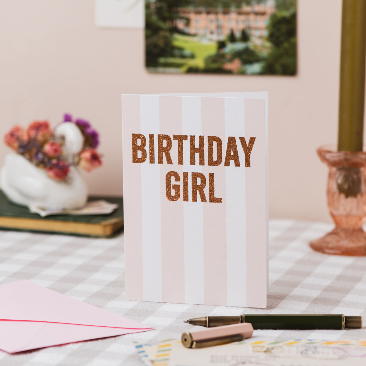 'Birthday Girl' Greetings Card - Biodegradable Glitter