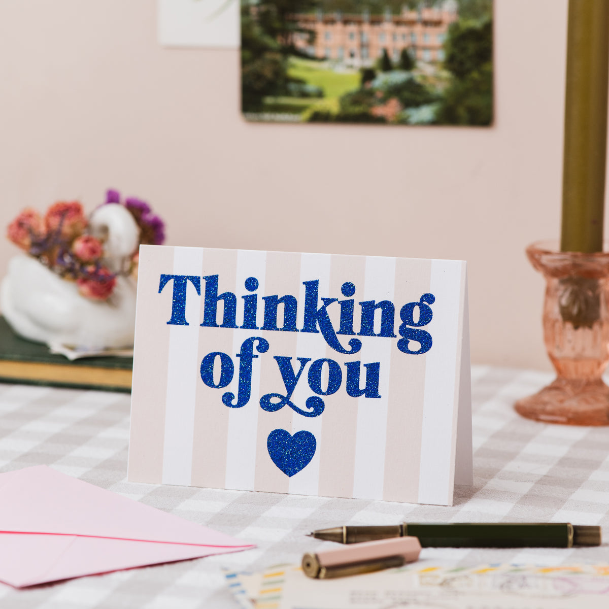 'Thinking of You' Greetings Card - Biodegradable Glitter