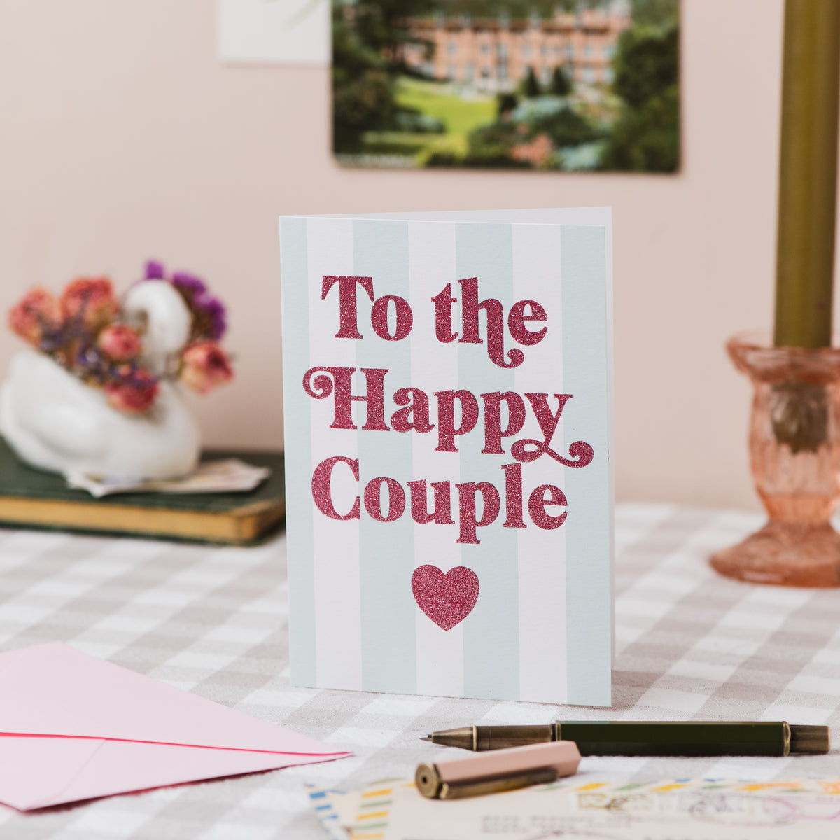 'To the Happy Couple' Greetings Card - Biodegradable Glitter