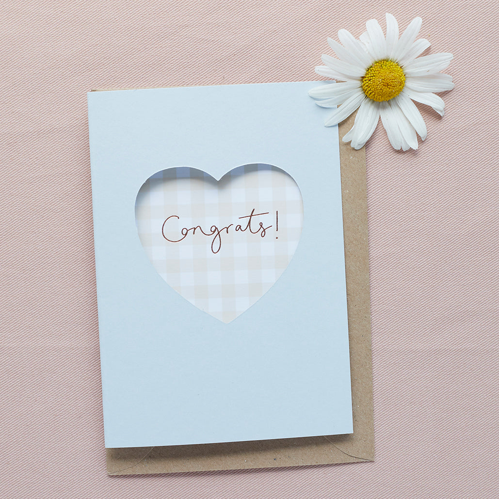 'Congrats' Cut Out Heart Reusable Card