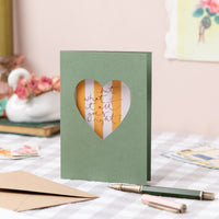 ‘…but what if it all goes right?’ Green Cut Out Heart Card