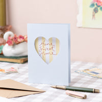 'Home Sweet Home' Blue Cut Out Heart Card