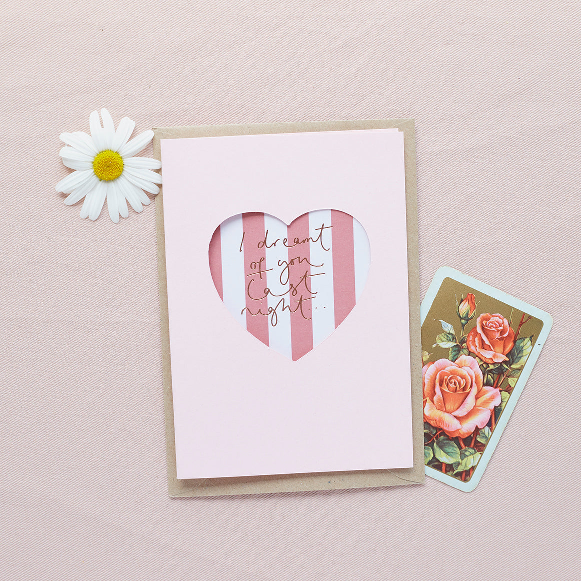 'I Dreamt About You Last Night...' Pink Cut Out Heart Card