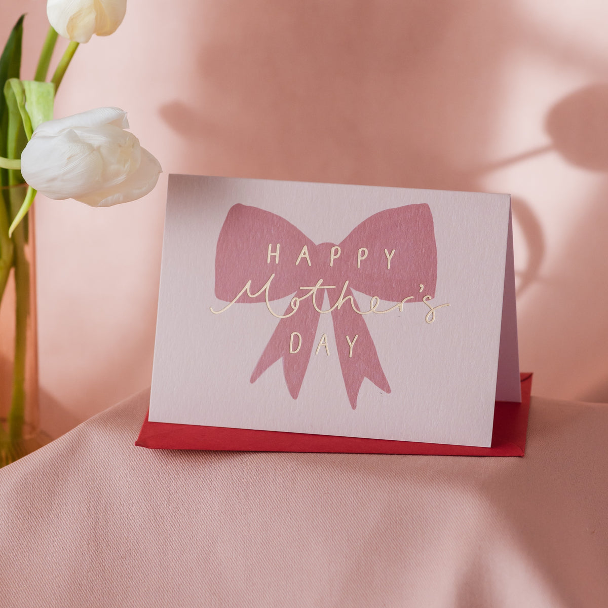 'Happy Mother's Day' Red Bow Foil Card