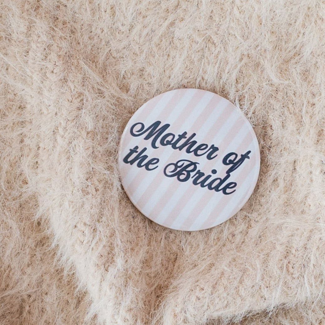 Stripe Signwriting Style Retro Lettering Hen Party Badge - Different Wording Options for the Bridal Party