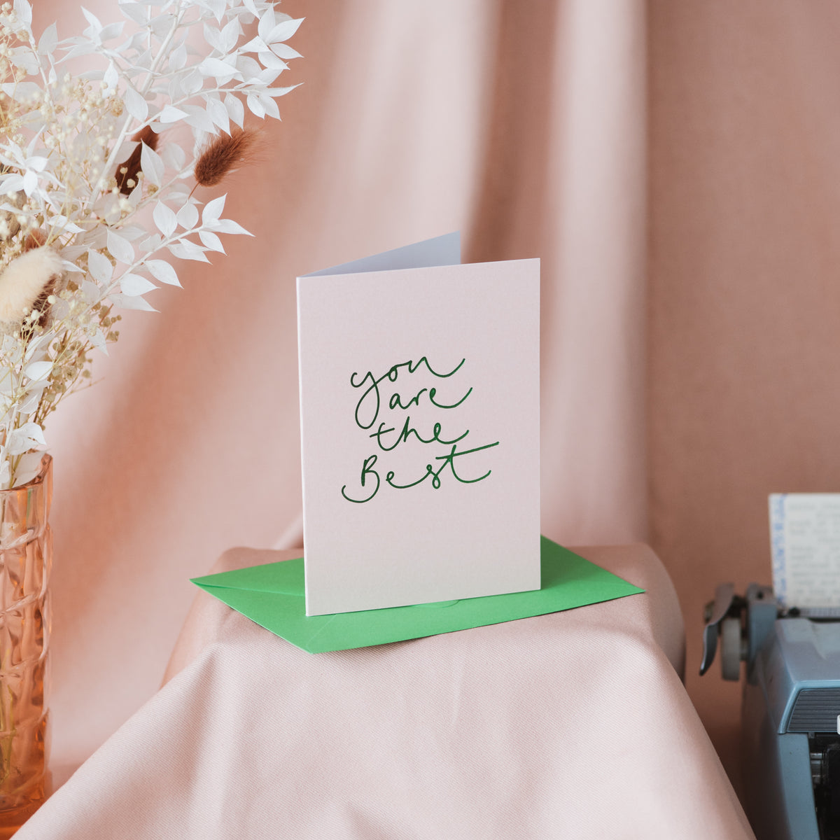 'You are the Best' Metallic Pink and Green Foil Card