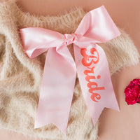 Retro Font Super Size Personalised Hen Party Bow Brooch