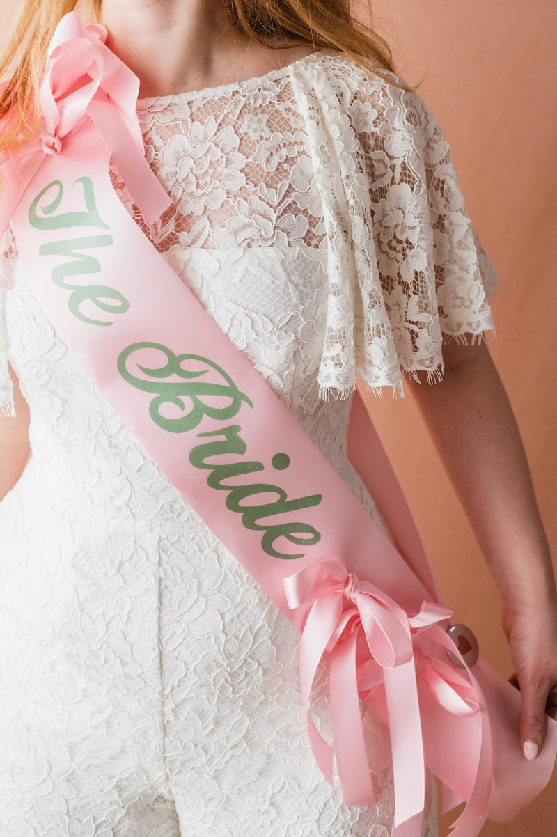 Personalised Pink Bow Detail Hen Party Sash
