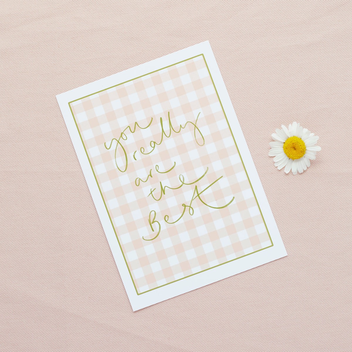 'You Really Are the Best' Gingham Postcard