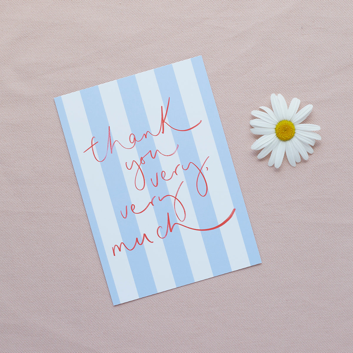 'Thank you very, very much' Stripe Postcard