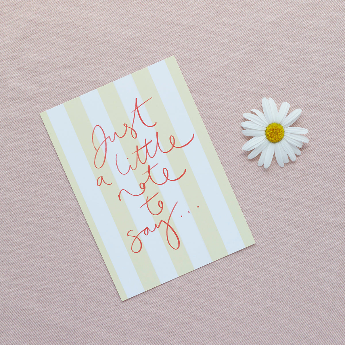 'Just a Little Note to Say' Stripe Postcard