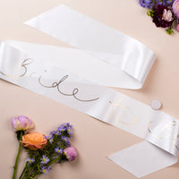 'Bride to Be' Gold Foil Hand Lettered Hen Party Sash - Choice of Colours
