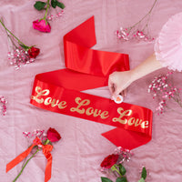 Fancy Font 'Love Love Love' Gold Foil Hen Party Sash - Choice of Colours