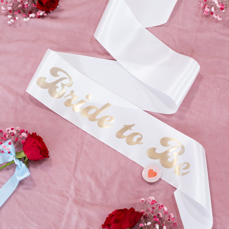 Fancy Font 'Bride to Be' Gold Foil Hen Party Sash - Choice of Colours