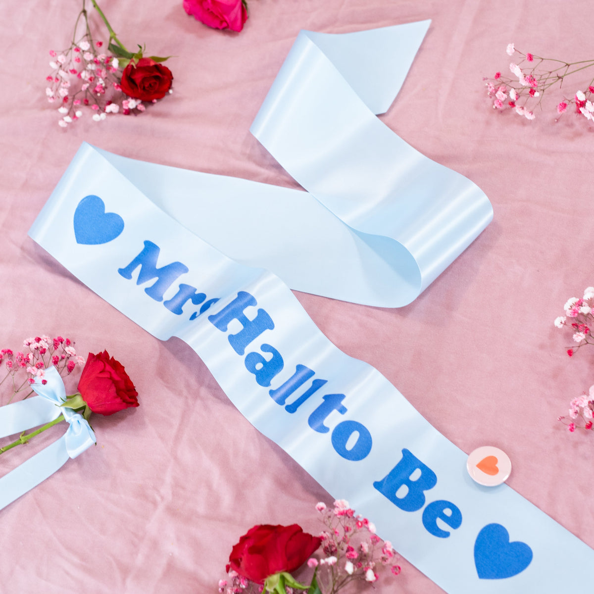 Custom Your Choice of Words Hearts Party Sash - Choice of Colours