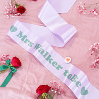 Custom Your Choice of Words Hearts Party Sash - Choice of Colours