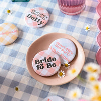 Gingham Personalised Hen Party Badges
