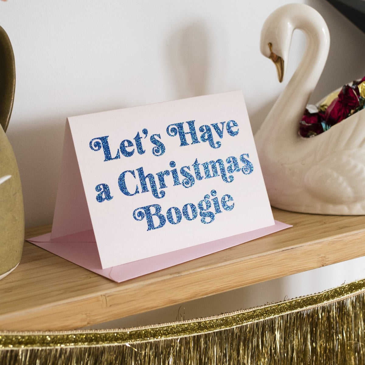 'Let's Have a Christmas Boogie' Christmas Card - Biodegradable Glitter