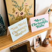 Pack of Mixed Design Glitter Christmas Cards - Biodegradable Glitter