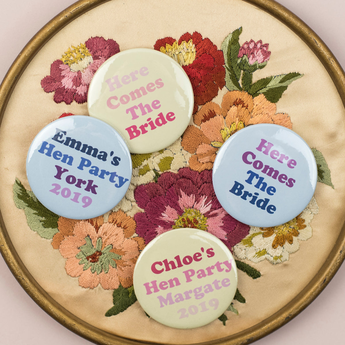 Ombre Brights Personalised Hen Party Badges