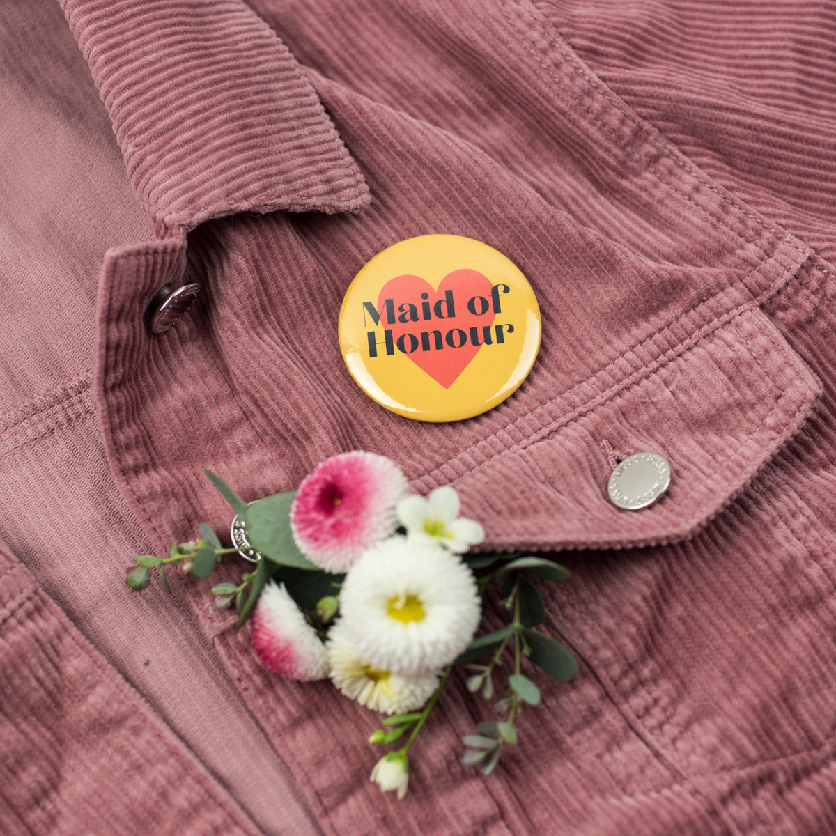 'Maid of Honour' Heart Hen Party Badge