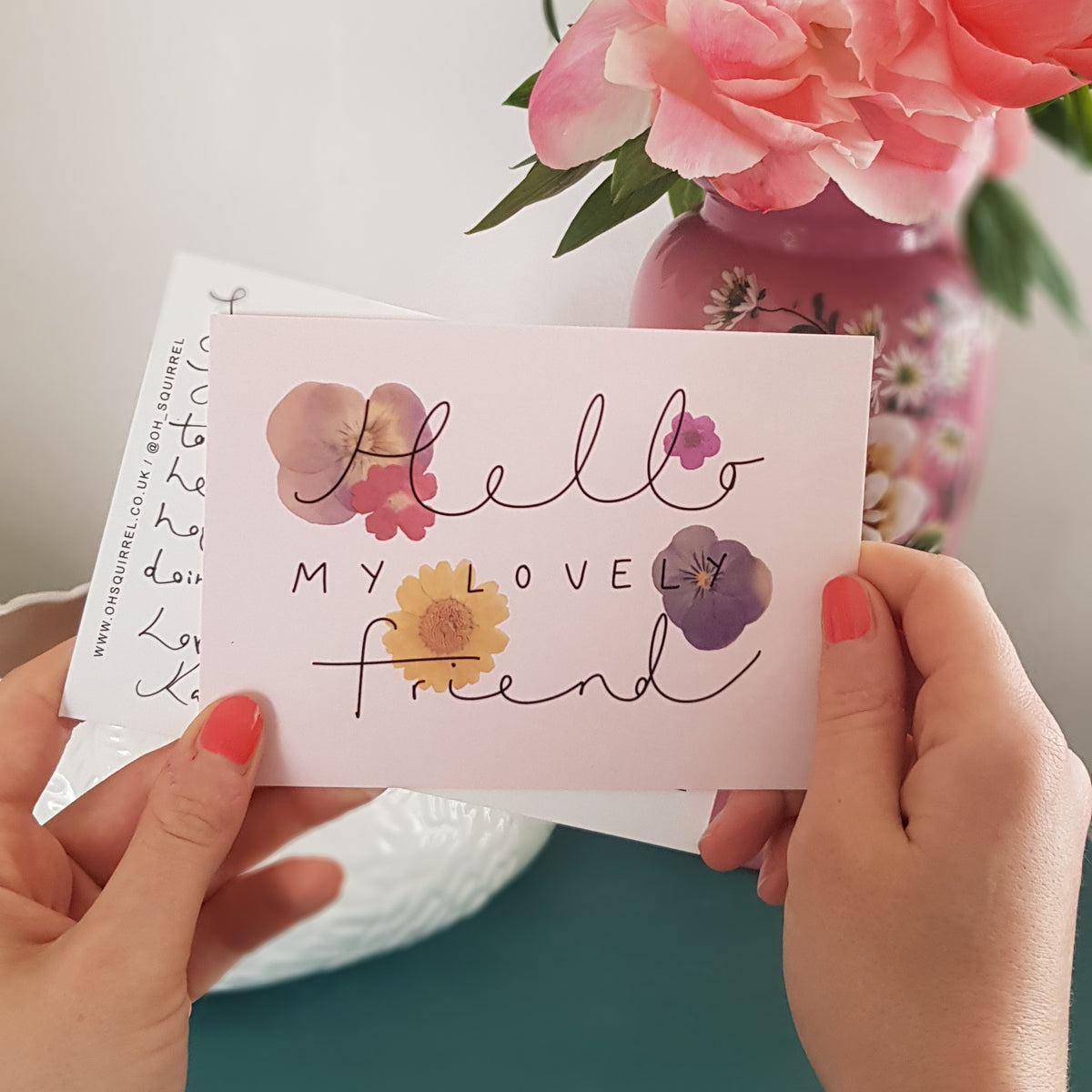 'Hello My Lovely Friend' Hand Lettered Postcard