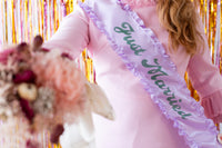 Personalised Lilac + Green Ruffle Hen Party Sash