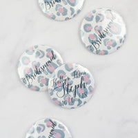 Pink Leopard Print Personalised Hen Party Badges