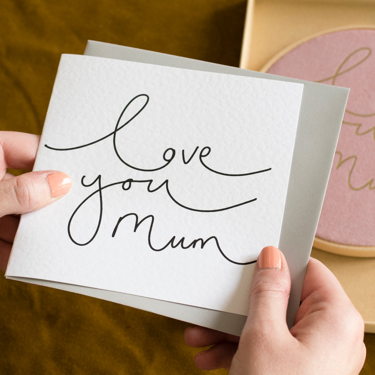 'Love You Mum' Simple Hand Lettered Mother's Day Card