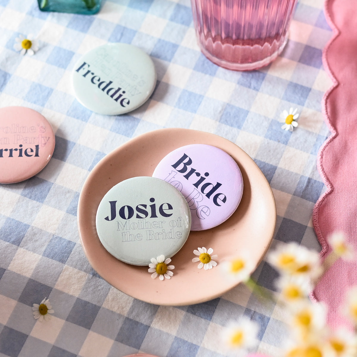 Macaron Pastels Personalised Hen Party Badges