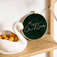 SPECIAL OFFER 'Merry Christmas' - Green Velvet Christmas Decoration Hoop