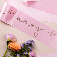 'Mummy to Be' Gold Foil Hand Lettered Baby Shower Sash - Choice of Colours