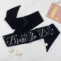 Navy Velvet Hen Party Sash - Personalisation available