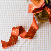 Personalised Bouquet Ribbon - Gold Lettering / Placement Print