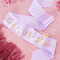 Fancy Font ' Here for the Disco' Birthday Party Sash - Choice of Colours