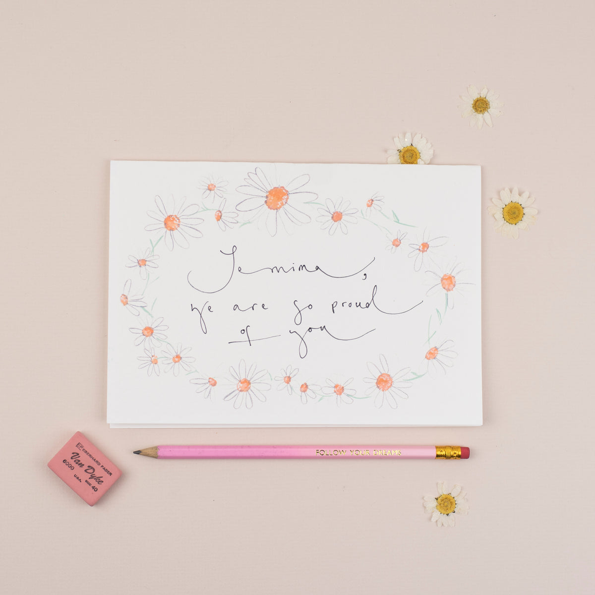 Personalised Daisy Chain - Greetings Card