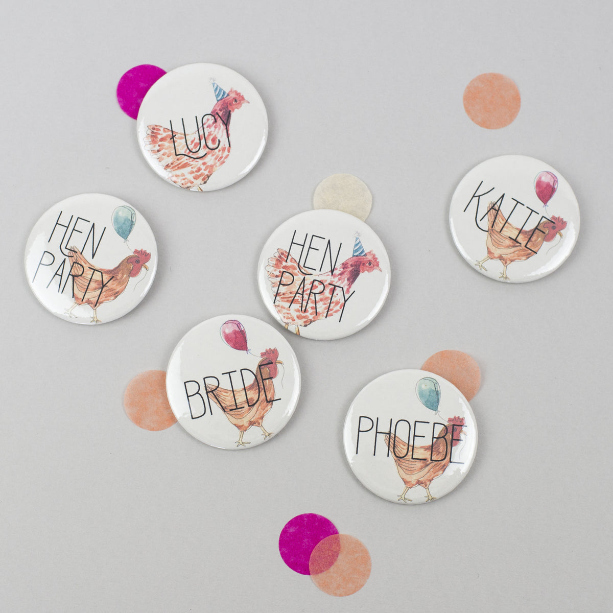Party Hens Personalised Hen Party Badges