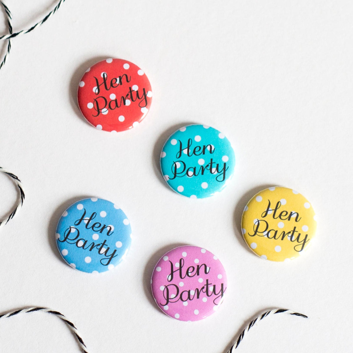 Polka Dot Mini Hen Party Badges