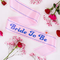 Zig Zag Print 'Bride to Be' Gold Foil Hen Party Sash - Choice of Colours
