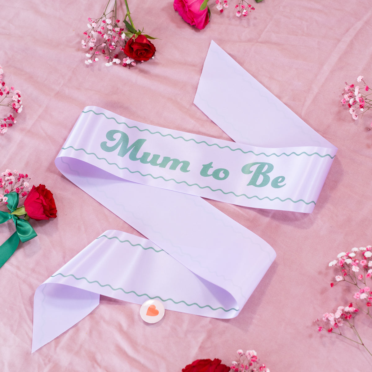 Zig Zag Print 'Mum to Be' Baby Shower Sash - Choice of Colours + Words