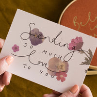 'Sending So Much Love to You' Hand Lettered Postcard