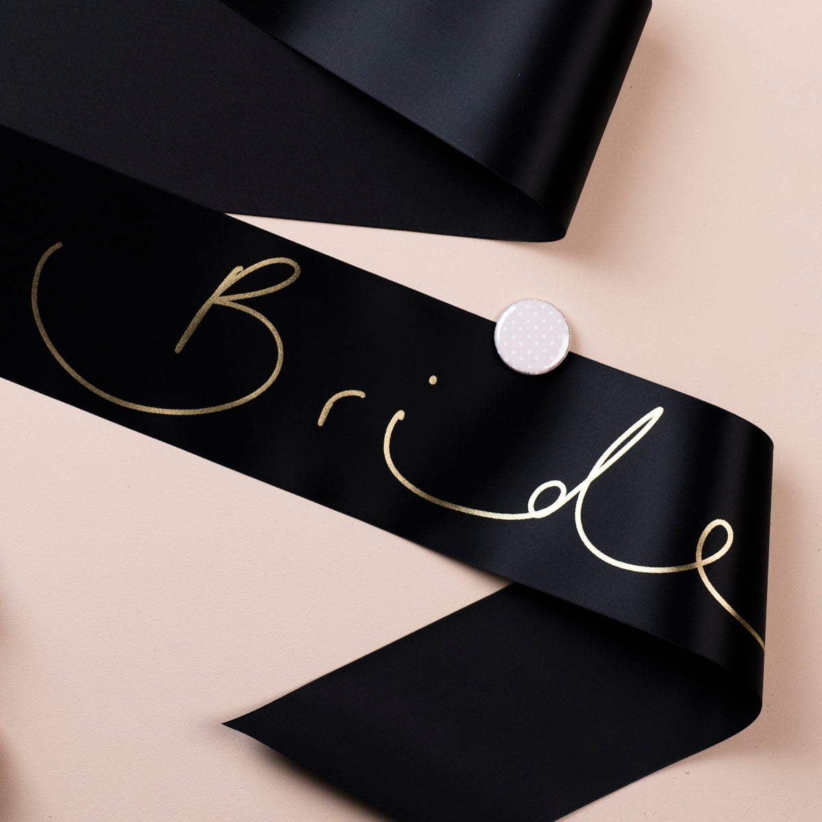 'The Bride' Gold Foil Hand Lettered Hen Party Sash - Choice of Colours